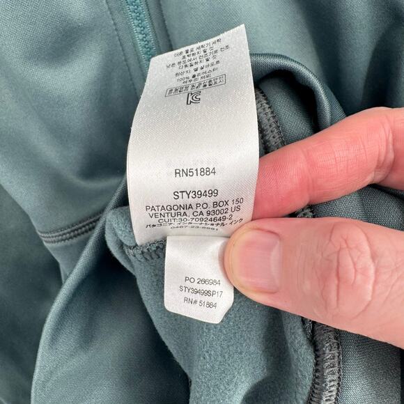 Patagonia Arched Type '73 PolyCycle Full-Zip Hoody Mens Large Slate Blue Green - Picture 14 of 16